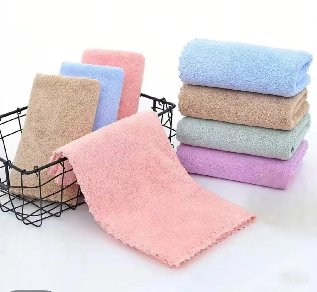 【3单5单囤】高端珊瑚绒吸水毛巾 颜色随机 YS BT