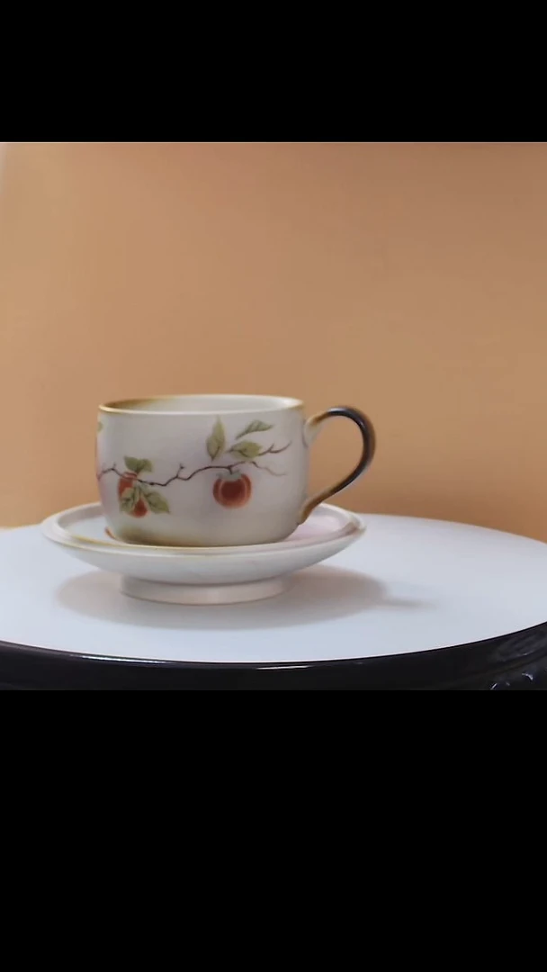 咖啡杯柴烧柿柿如意咖啡杯礼盒装