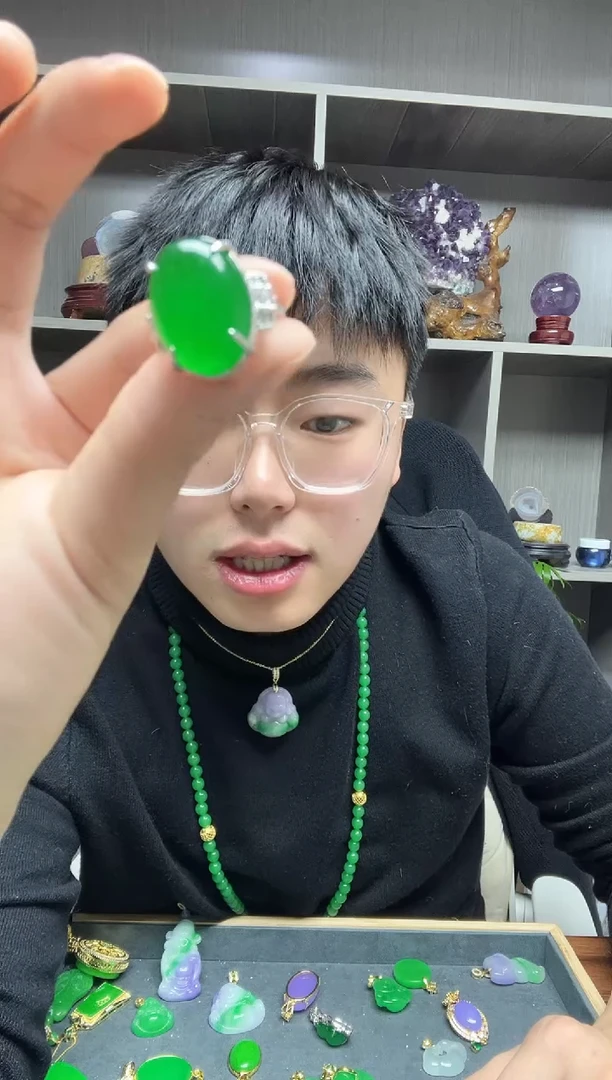 【闪购商品】翡翠戒指银S925镶嵌戒指