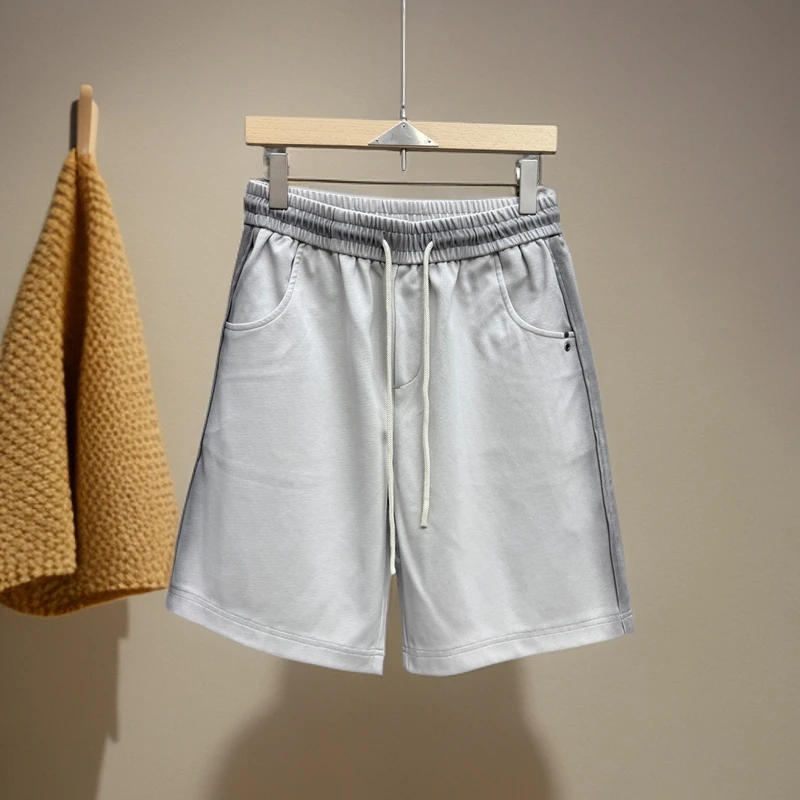 尼皮怀恩夏季新款渐变侧边扎染拼色休闲短裤男运动宽松五分裤子男