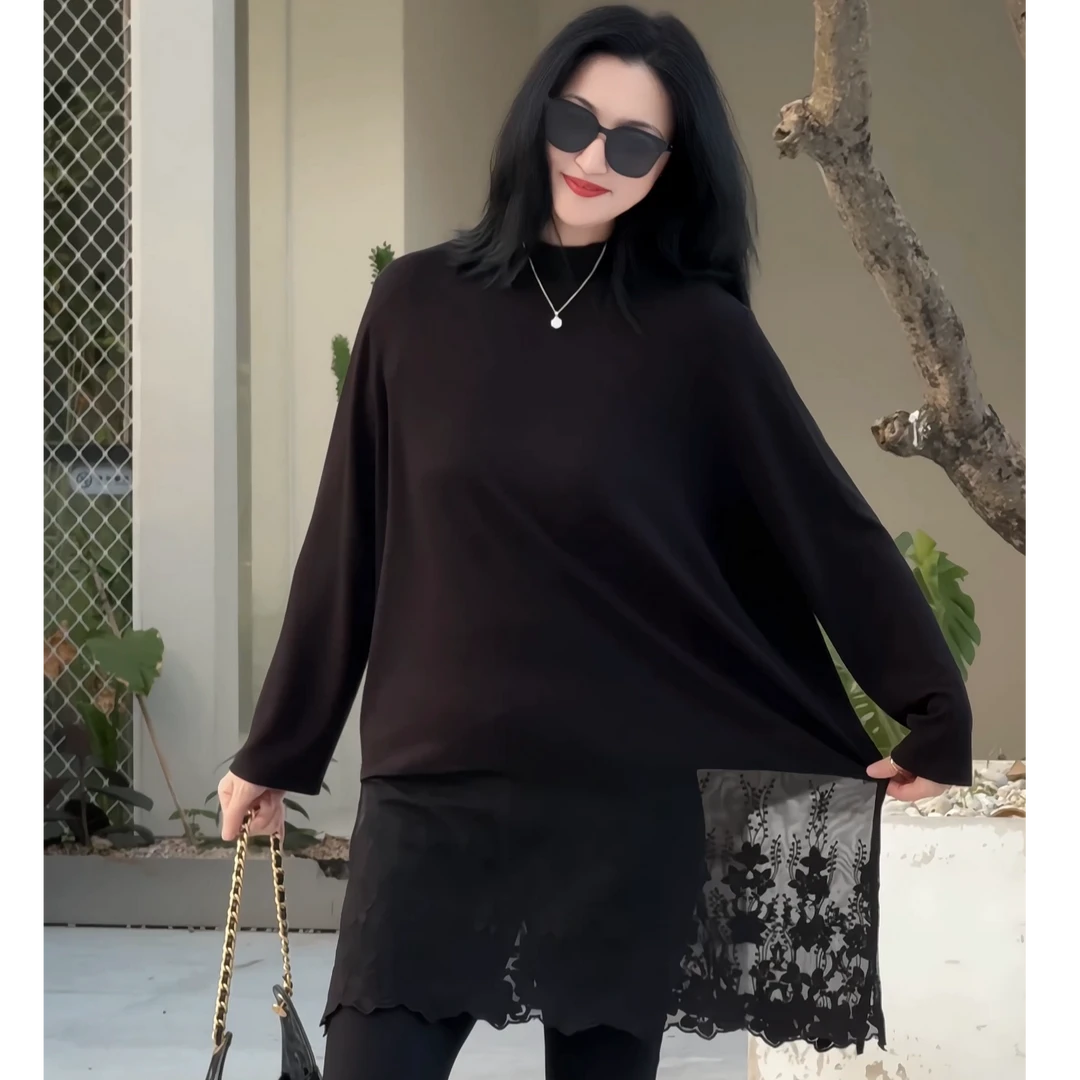 【娜姐新款7137款】2025年巴瑟大码女装宽松显瘦百搭潮流长袖卫衣裙