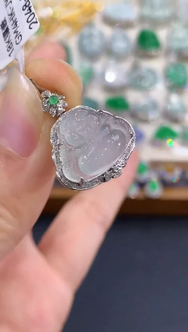 吊坠(不含链)18K金镶嵌翡翠B8