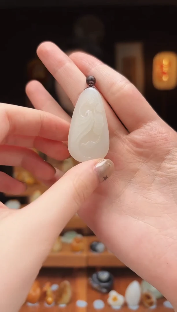 和田玉未镶嵌挂件pin68精品 凤牌
