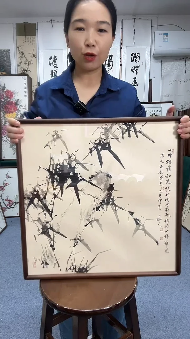 国画52*52实木画框京东包邮手绘