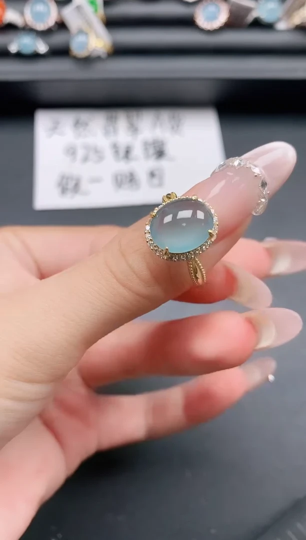 银S925镶嵌戒指翡翠11111