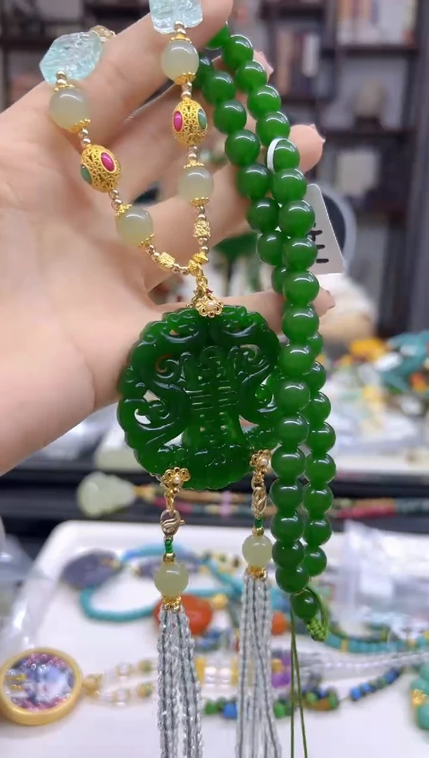 【闪购商品】和田玉（碧玉）毛衣链未镶嵌M654