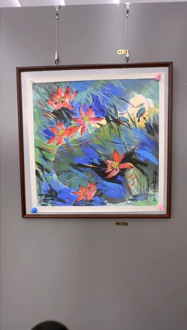 国画朱老师4平尺荷花作品