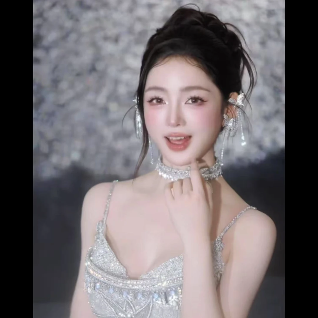 新款蝴蝶造型耳夹新娘白纱造型耳饰B110