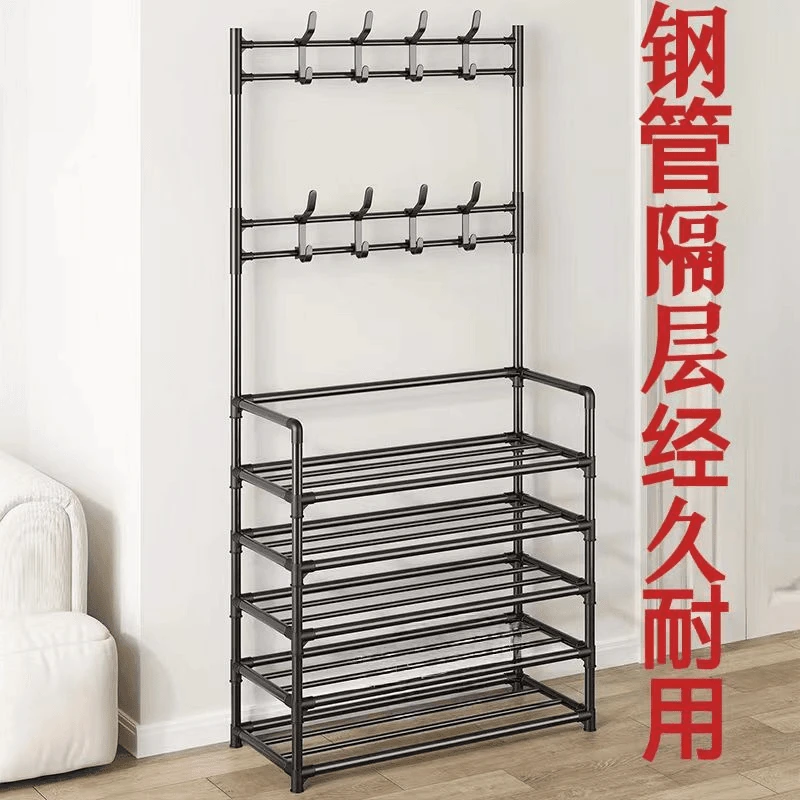 家用简易多层鞋架衣帽架一体落地立式结实鞋架子宿舍客厅收纳架