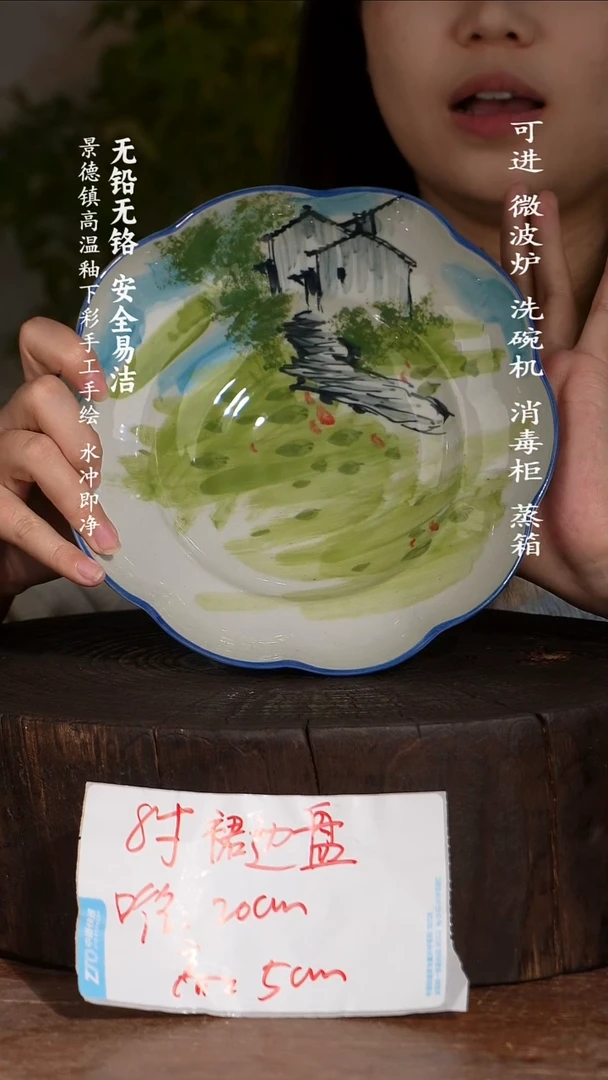 碗陶瓷景德镇高温瓷釉下彩手绘陶瓷