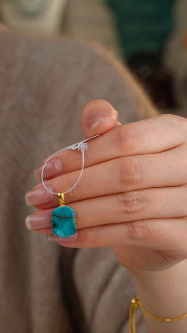 【闪购商品】绿松石吊坠(不含链)18K金镶嵌1