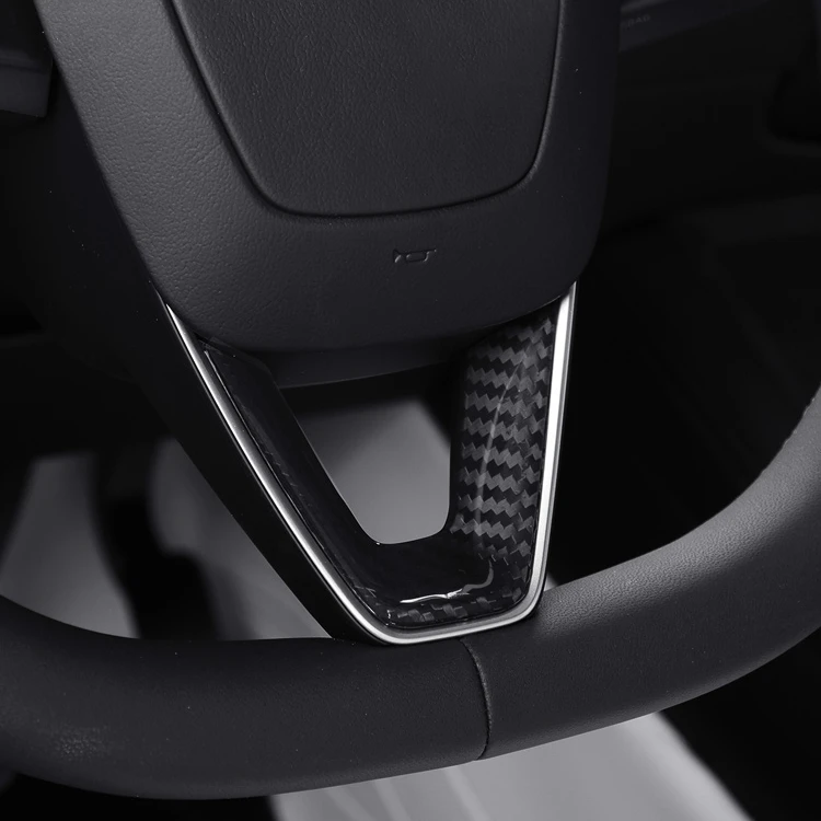 特斯拉焕新3方向盘下U型饰件真干碳碳纤维饰件汽车方向盘饰件