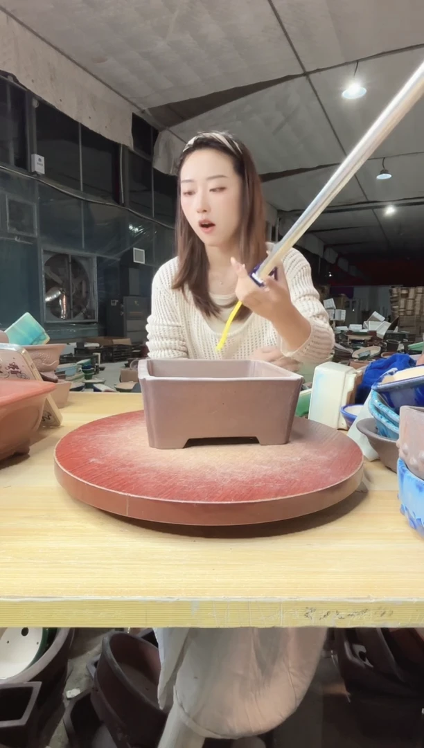 紫砂花盆浅草紫砂花盆微瑕