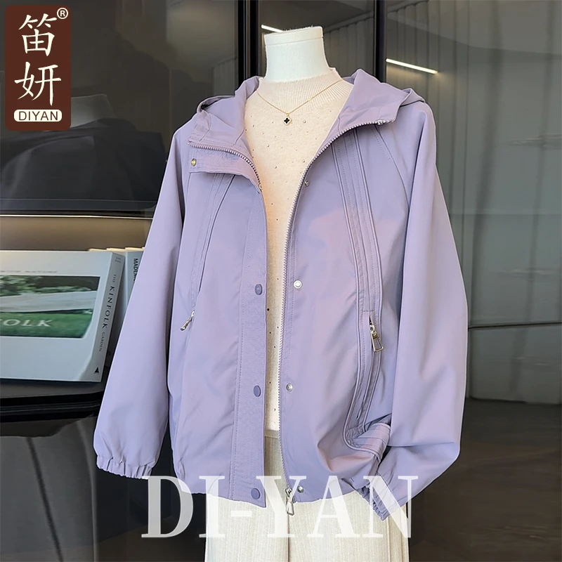 2025新款洋气时尚妈妈秋装休闲风衣外套中老年女装大码连帽上衣服