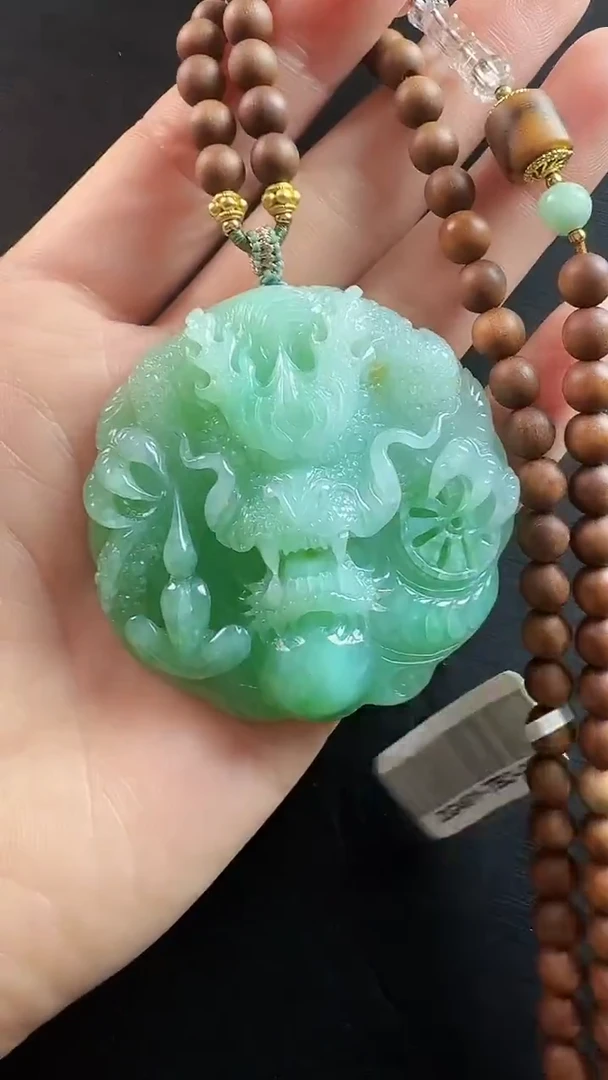 颈饰未镶嵌翡翠翡翠龙牌吊坠