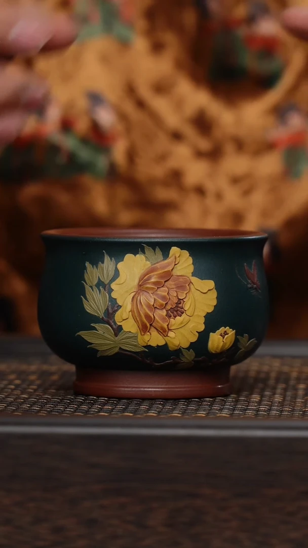 【闪购商品】紫砂茶杯非遗茶器-花开富贵