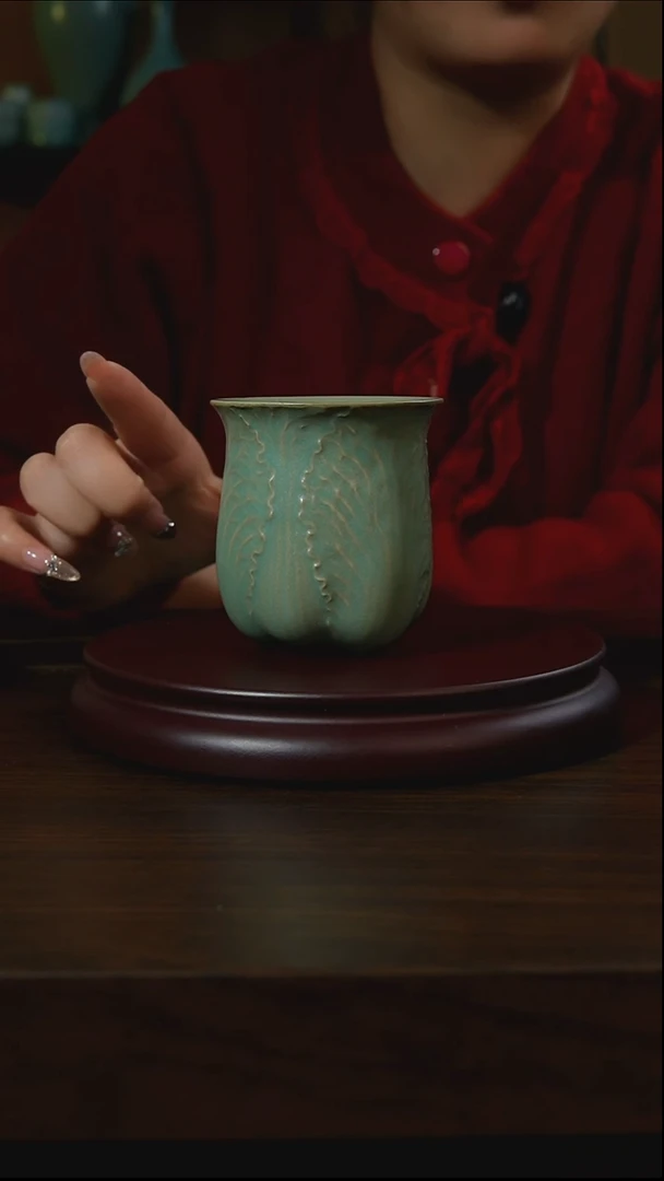 杯子瓷老*汝州原产地原矿仿古老釉q