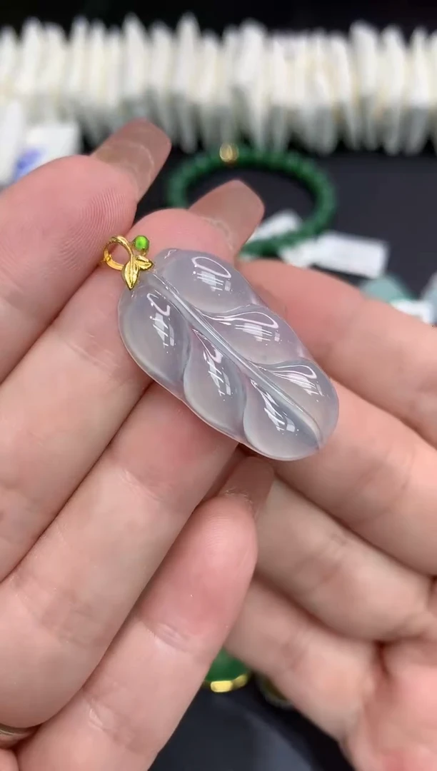 吊坠(不含链)18K金镶嵌翡翠11