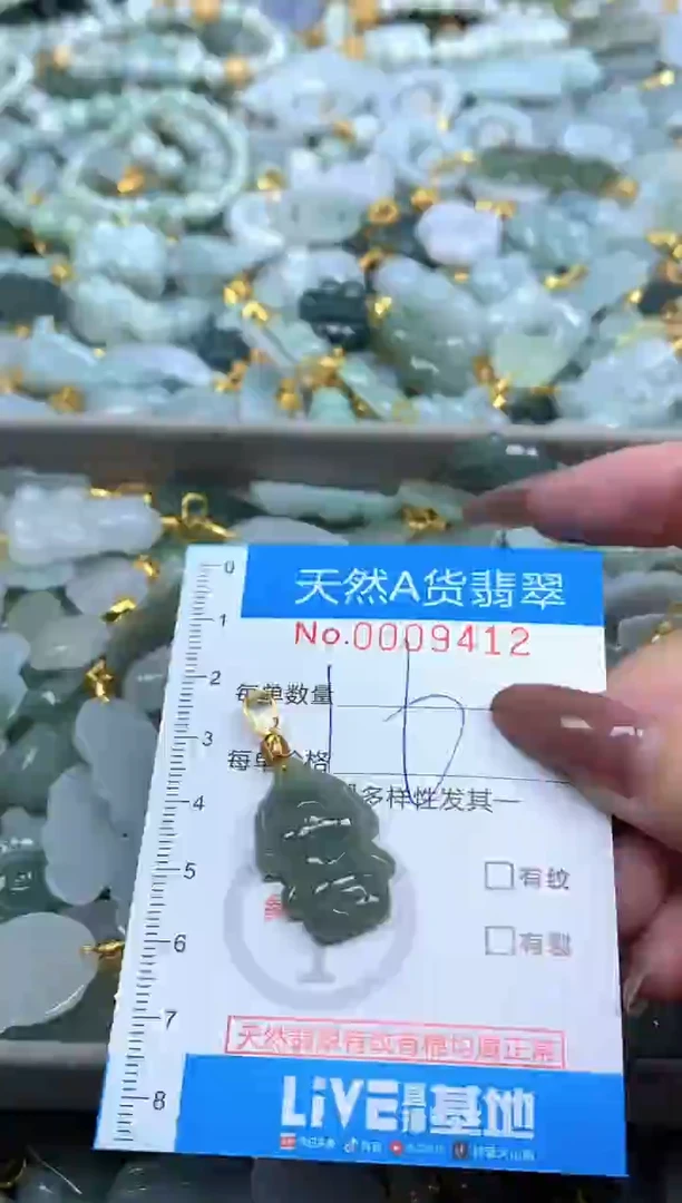 颈饰未镶嵌翡翠净货挂件-9412