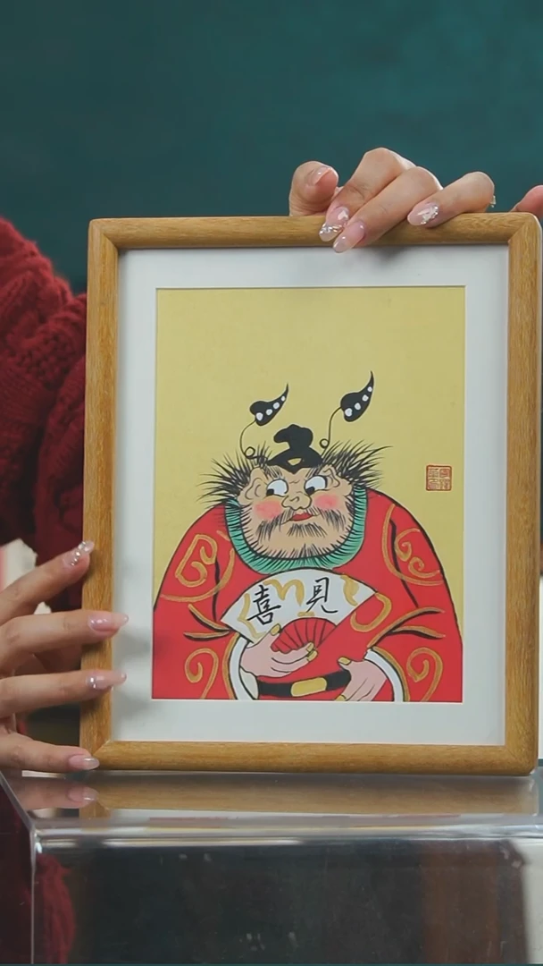 【闪购商品】书法lhy钟馗见喜-10寸小摆台作品柚木