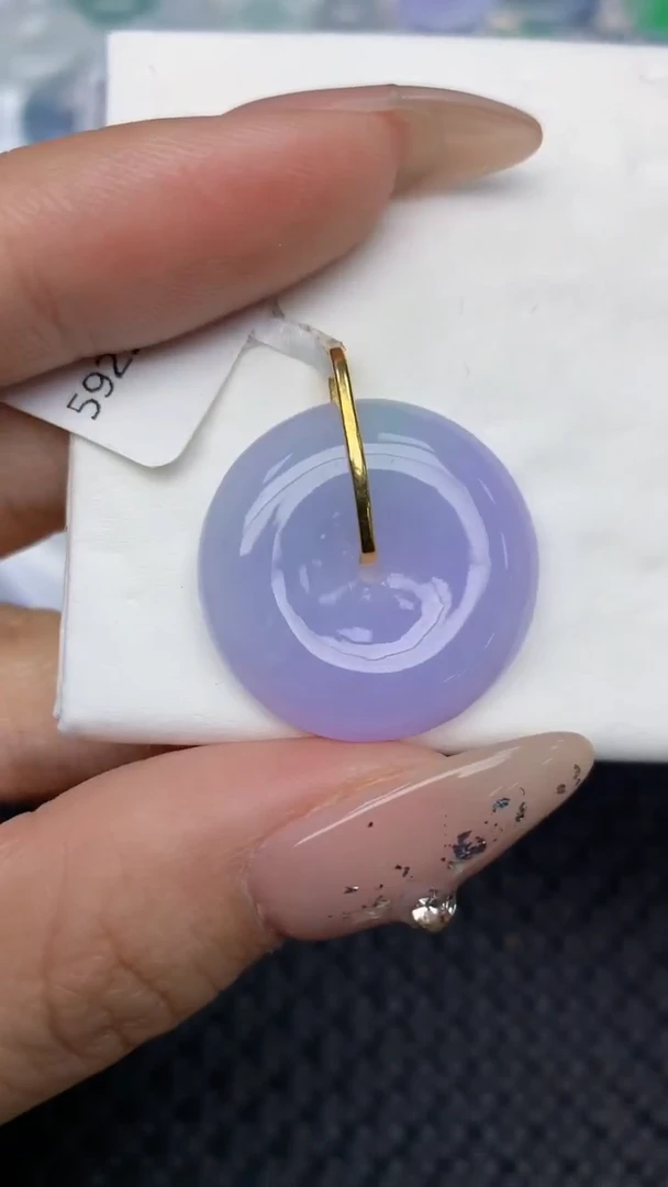 颈饰18K金镶嵌翡翠天然缅甸翡翠a货百元以上9元证书费自理