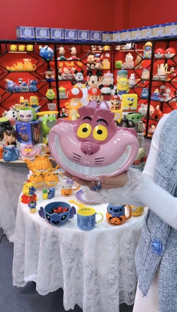 【闪购商品】.@@陶瓷柴郡猫储物罐