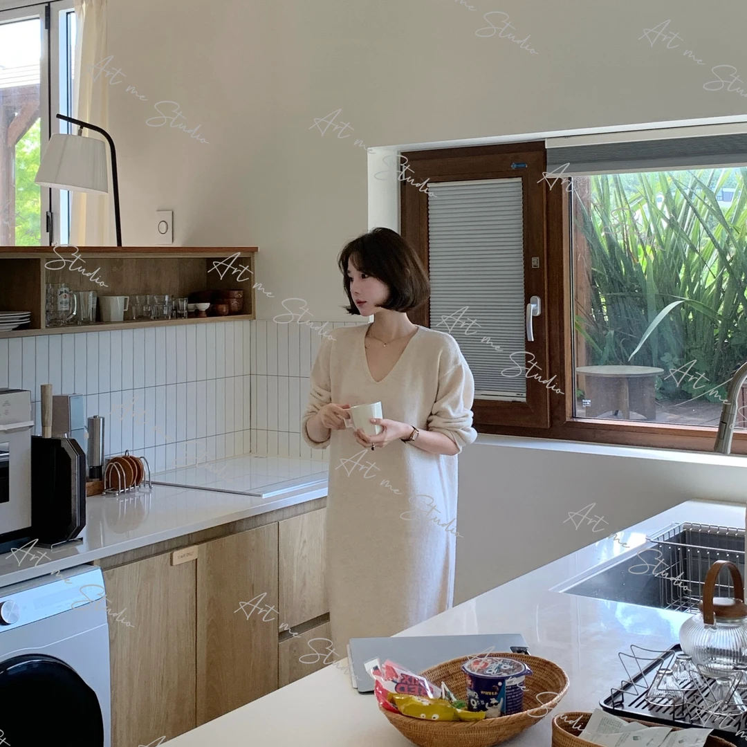 【ART ME】100绵羊毛秋冬刚需慵懒风遮肉软糯亲肤针织连衣裙w24434