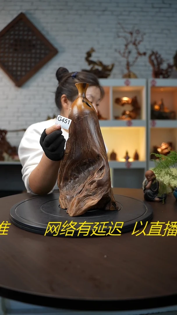 木木雕款云**剧云南黑黄黄檀花瓶