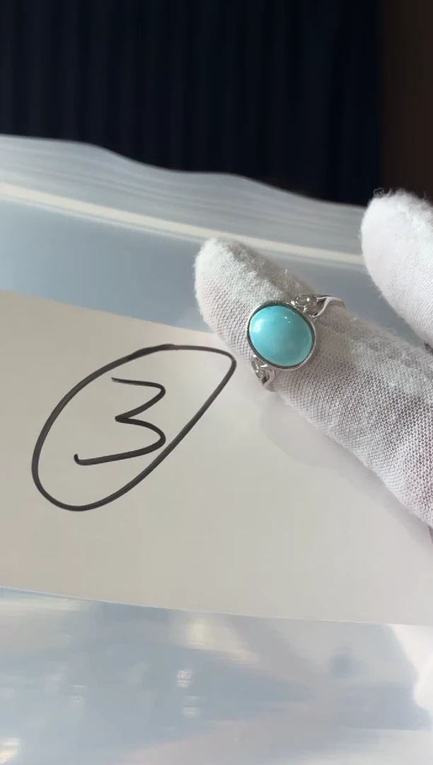 银S925镶嵌绿松石戒指噶玛珠宝