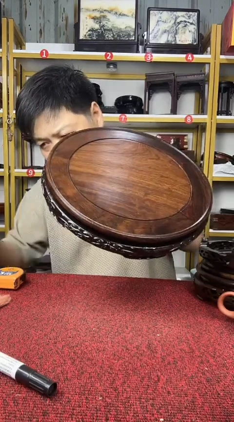 木非洲黑檀圆底座25CM
