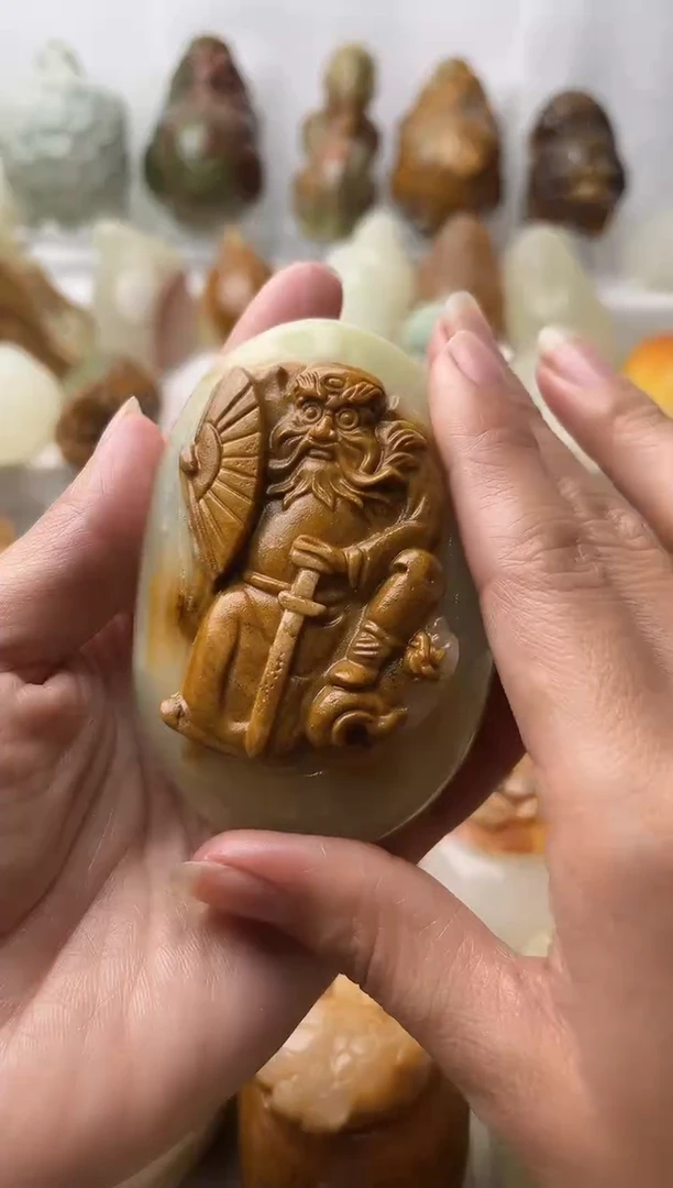 石材方解石棉纹正常不退换钟馗微瑕