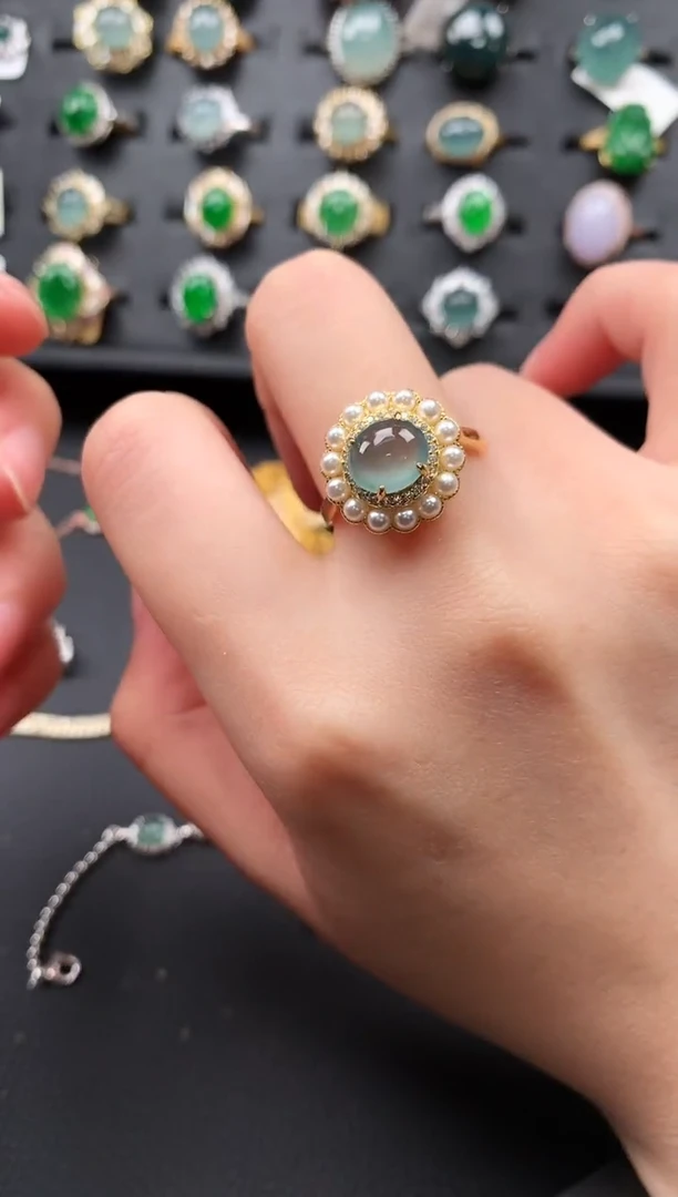 【闪购商品】翡翠戒指银S925镶嵌6576547