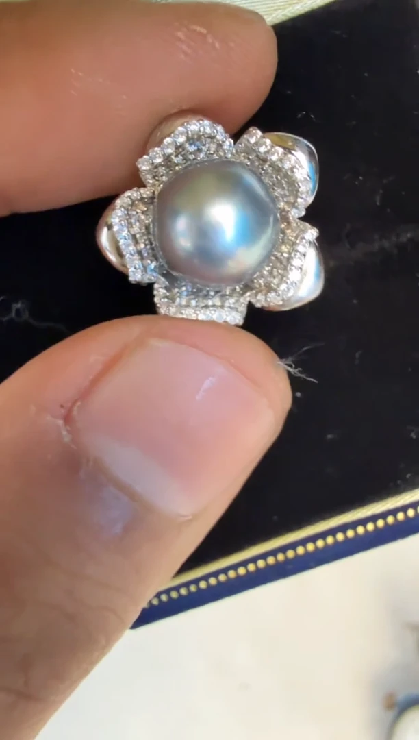 海水珍珠银S925镶嵌颈饰吊坠