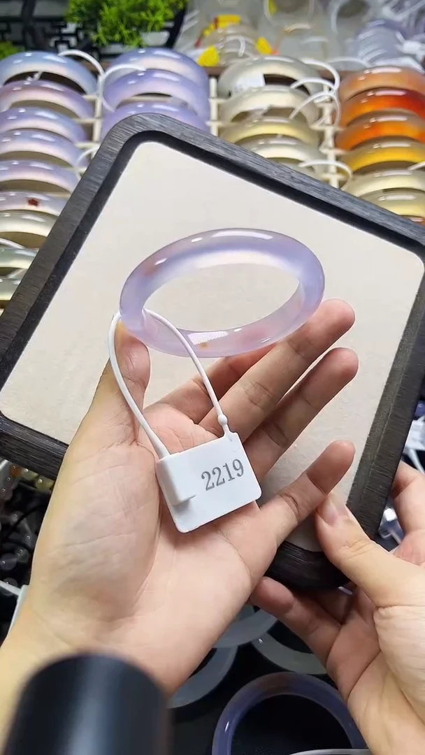 手镯玛瑙/玉髓未镶嵌54.7圈口放漏紫鱼