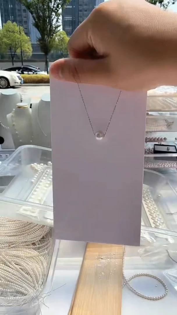 淡水珍珠银S925镶嵌吊坠(赠链)路路通9-10