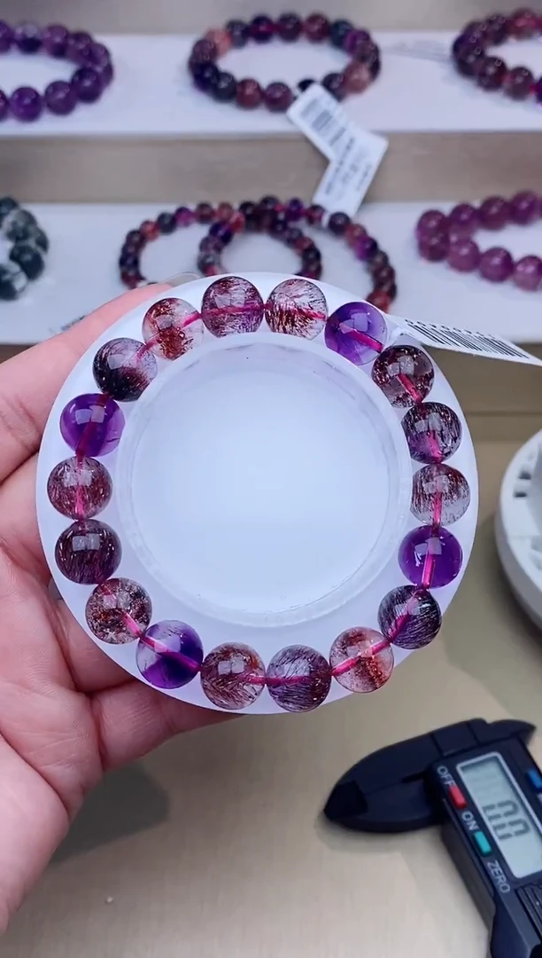 未镶嵌手链水晶黑加仑超七11m+