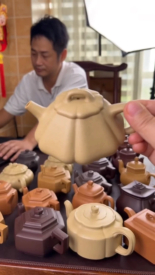 茶壶紫砂微瑕封釉海棠石瓢壶