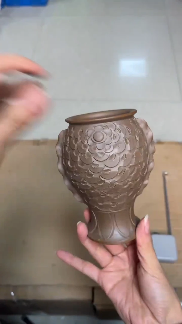 陶瓷413纯手工素烧鱼瓶 （一个）