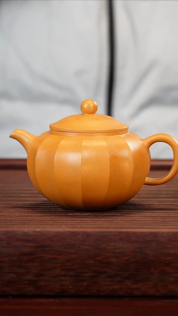 茶壶紫砂黄金段筋纹器230cc左右