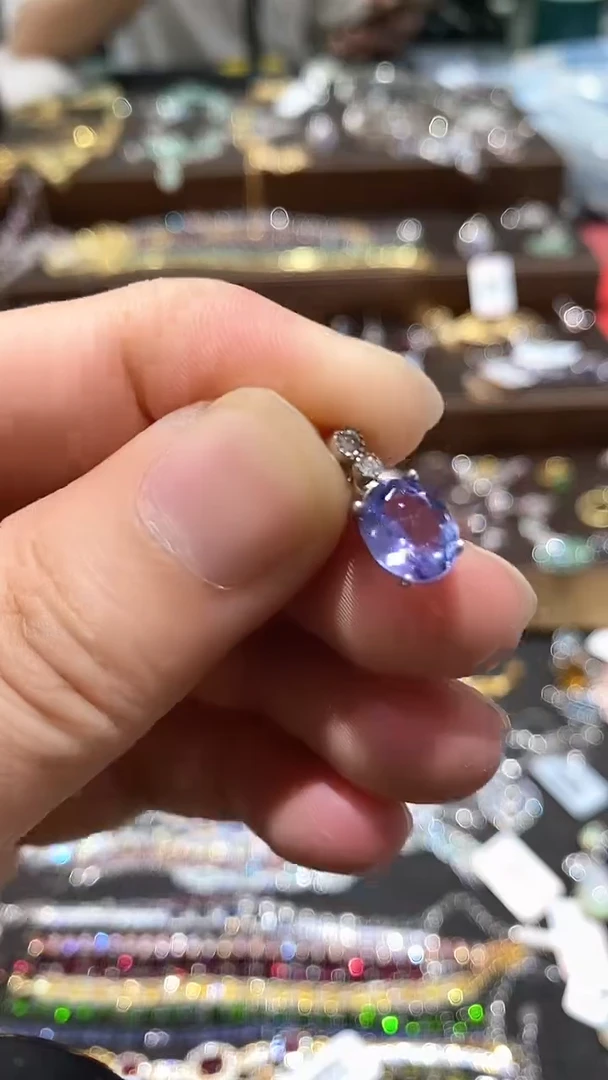 【闪购商品】坦桑石颈饰银S925镶嵌吊坠