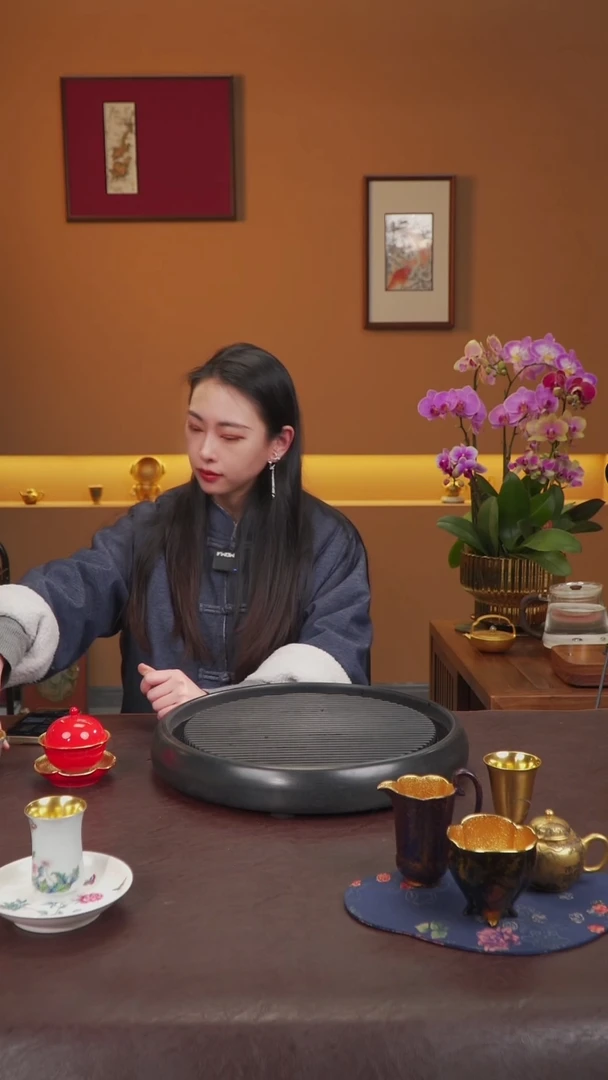 【闪购商品】杯【宜景窑天目釉鎏金系列】杯垫