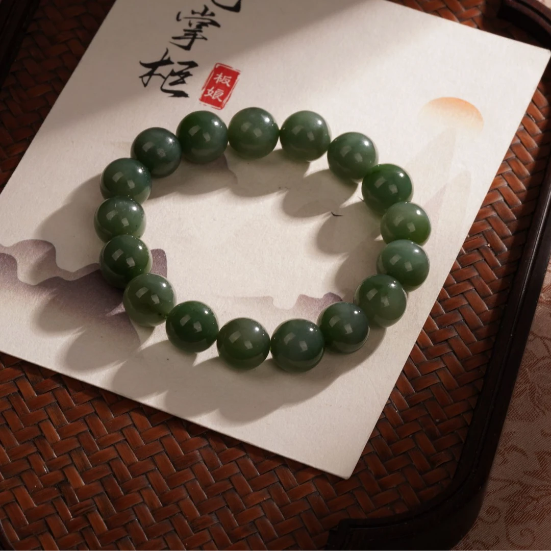 天然碧玉单圈手串—多样性发其一【JJ404】