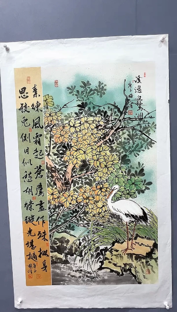 国画梅清老师8平尺花鸟+书法作品