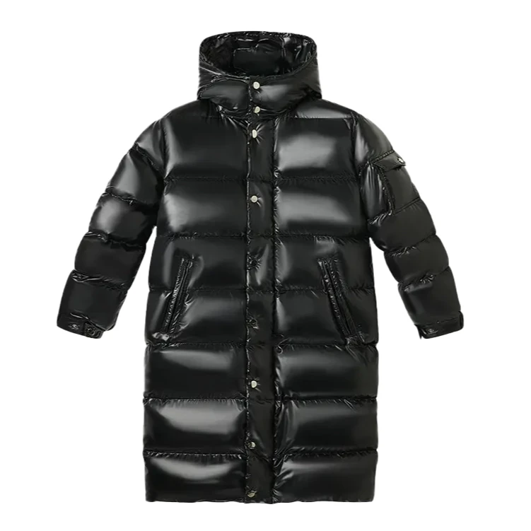 新款时尚保暖长款男女同款90鹅绒羽绒服