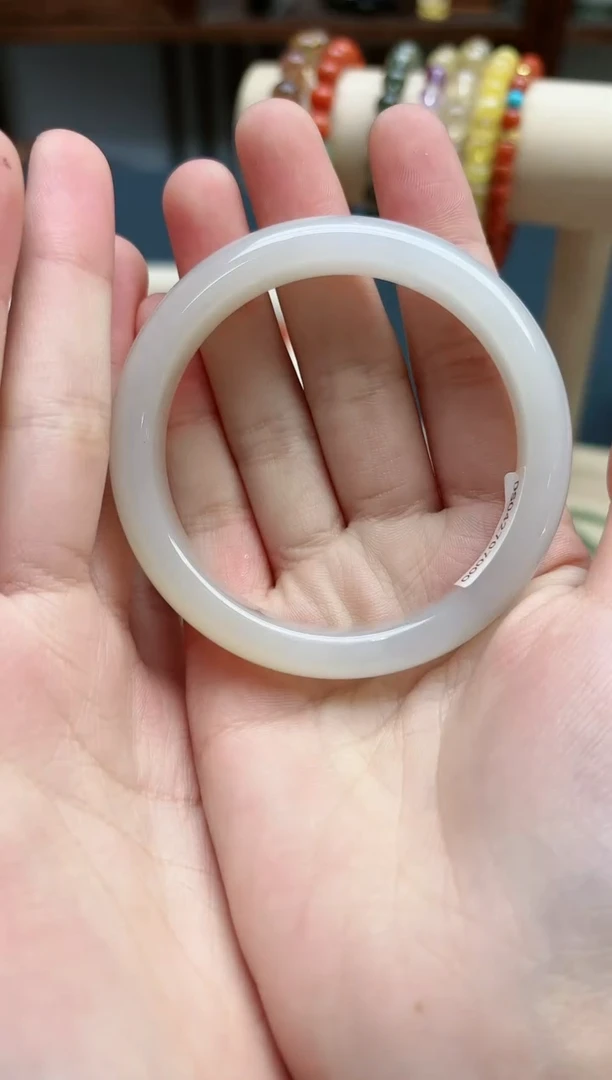 【闪购商品】和田玉手镯未镶嵌和田玉藕粉54#手镯*1 YR