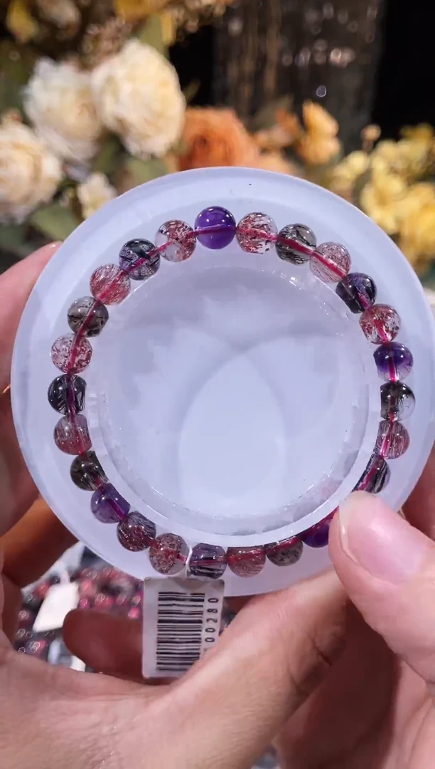 未镶嵌手链水晶满矿黑加仑超七7m+