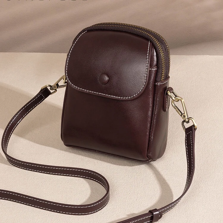 复古风纯色斜挎包小挎包单肩真皮手机包网红休闲潮流百搭5029款