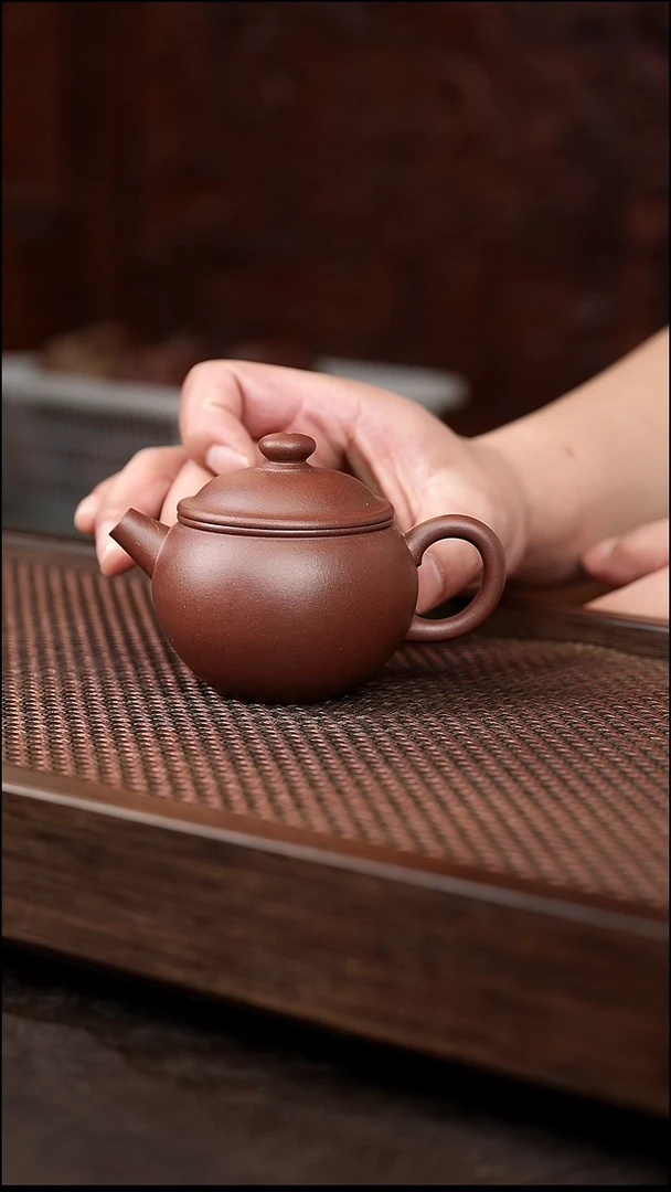 茶壶紫砂紫泥大巨轮珠