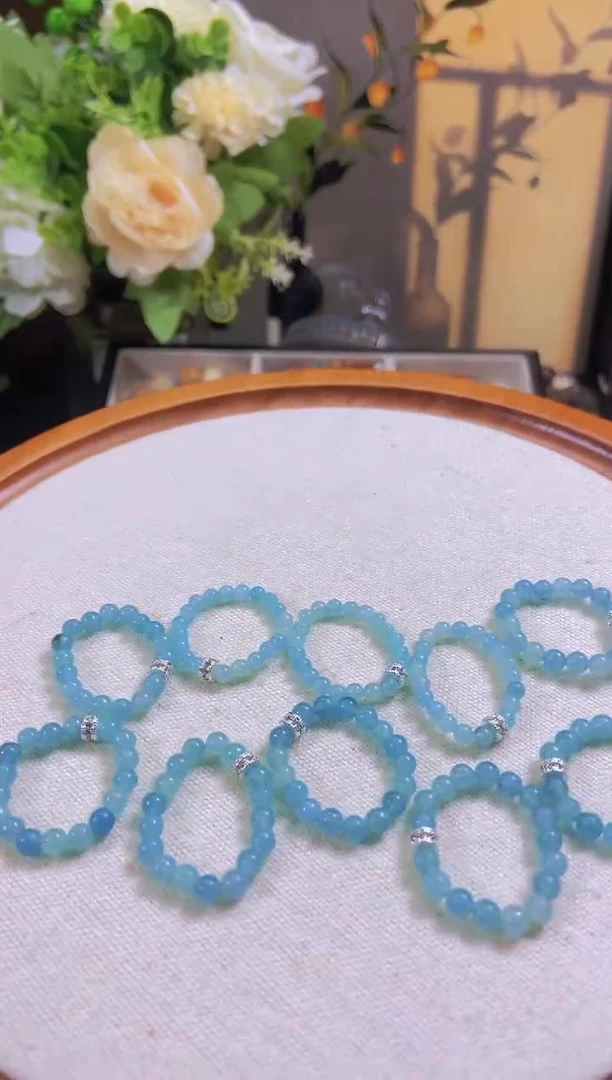 水晶戒指未镶嵌天河石素