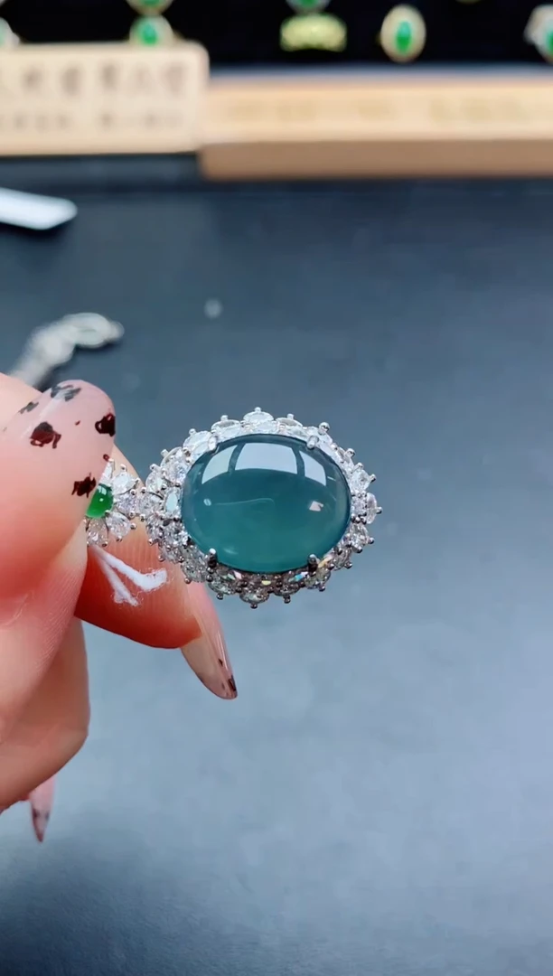 吊坠(赠链)银S925镶嵌翡翠1